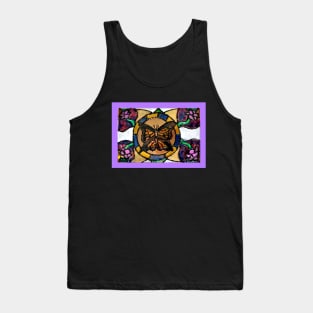 Stained Glass Spring Monarch Butterfly Tank Top